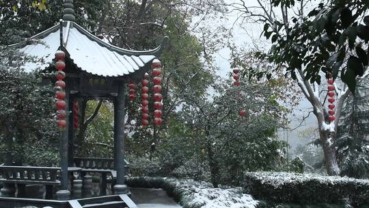 杭州上天竺法喜讲寺下雪天风景