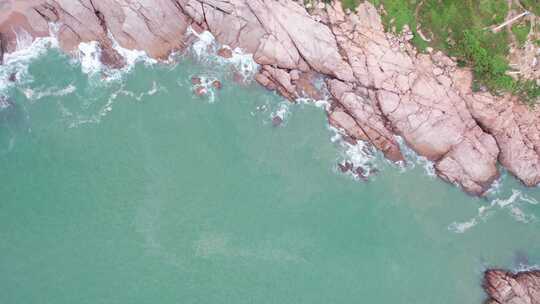 福建霞浦海岸礁石海浪风景航拍