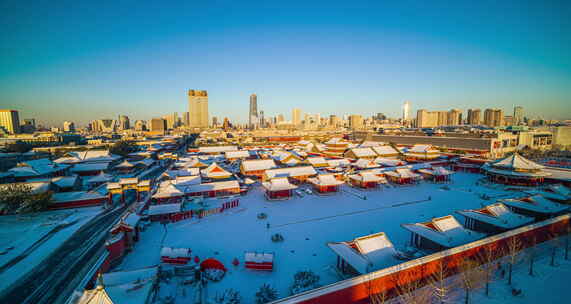 悟2x7航拍沈阳故宫雪景