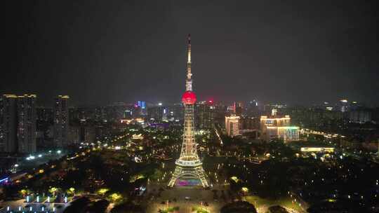 合集广东佛山城市夜景灯光航拍