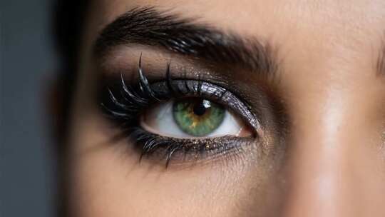 女性眼睛微距特写