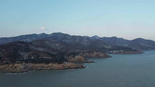 威海市猫头山观景台风光航拍素材