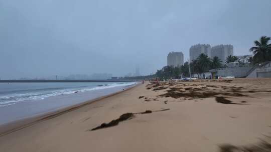 海南海岸沙滩航拍