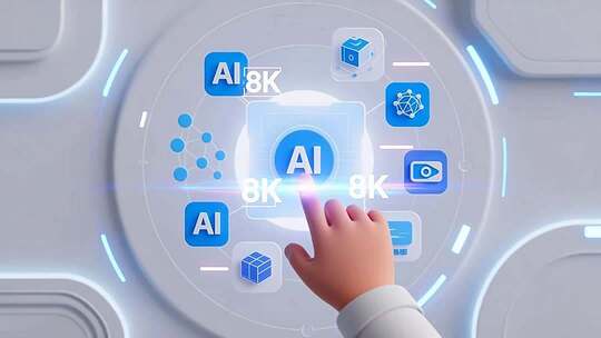 手指点击AI虚拟界面