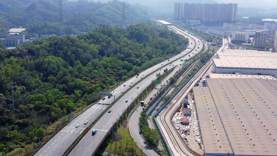 深圳坪山路段南坪快速航拍