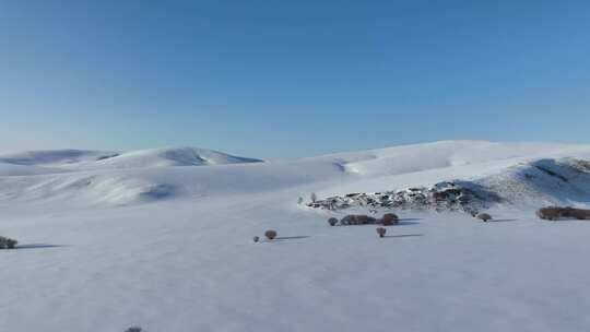 呼伦贝尔冬季原野雪景