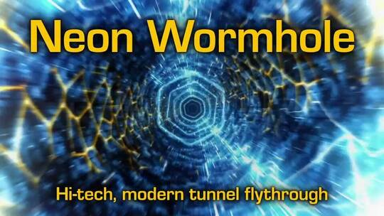 霓虹虫洞-高科技隧道穿越标题字幕条介绍AE模板
