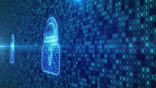 人工智能网络安全理念与密码锁视频素材模板下载