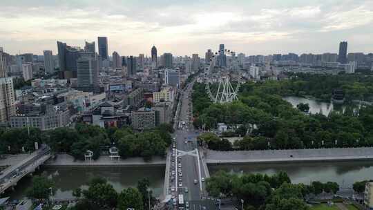 航拍安徽合肥老城区合肥大景