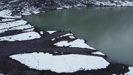 雨崩村冰湖视频素材模板下载