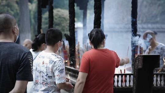 寺庙寺院祭祀活动烧香拜佛视频