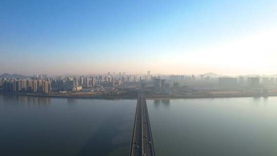 杭州滨江区城市风景航拍