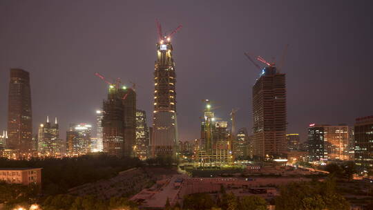 中国尊超长时间建设成长的延时视频