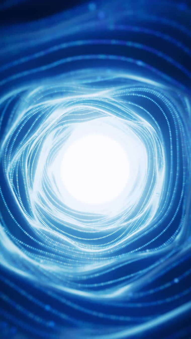 抽象霓虹圆形隧道背景三维渲染