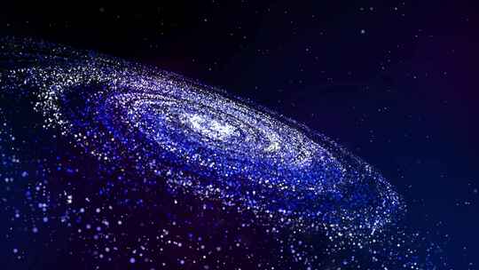 蓝色星云粒子旋转宇宙