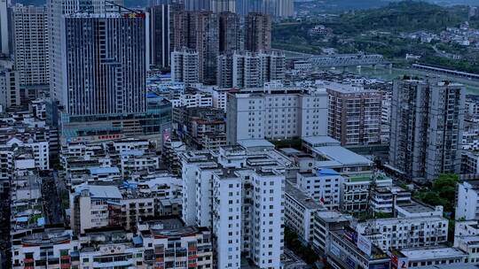 高清航拍广元城市建筑嘉陵江视频素材模板下载