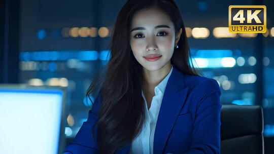 办公室职场员工微笑笑脸