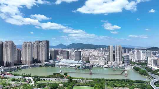 泉州浦西万达广场航拍泉州市区城市建筑风光