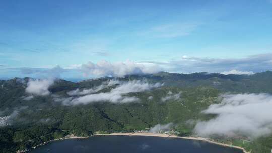 大山风车云海自然风光航拍