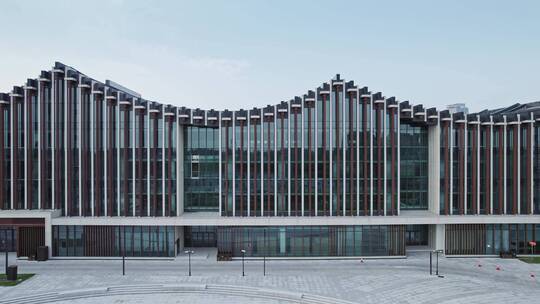 航拍上海人文松江艺术中心云间会堂建筑