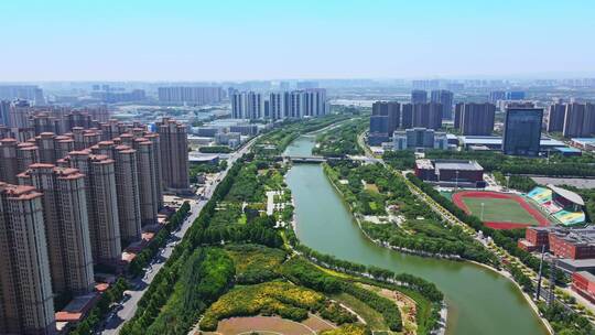 航拍城市空镜 郑州人居环境 高层建筑视频素材模板下载