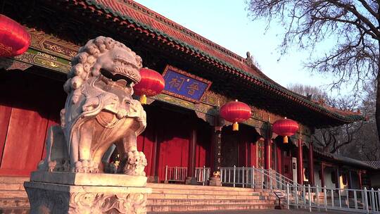 实拍太原晋祠胜境古建筑群寺庙博物馆风景区