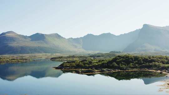 Lofoten，挪威，无人机，山