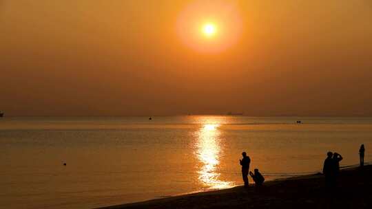 海面日落水面湖面金色太阳