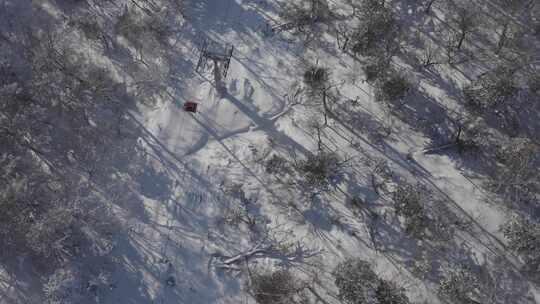 航拍吉林省吉林市北大湖滑雪场冬季风光