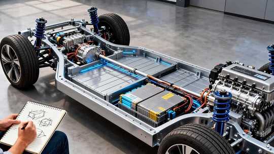 新能源汽车底盘设计绘图场景
