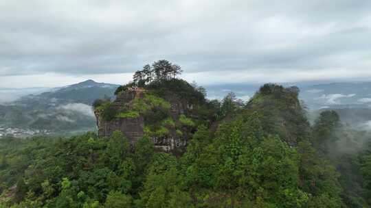 航拍武夷山风景区国家森林公园丹霞地貌风光