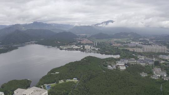 北京雁栖湖雨后云雾航拍视频