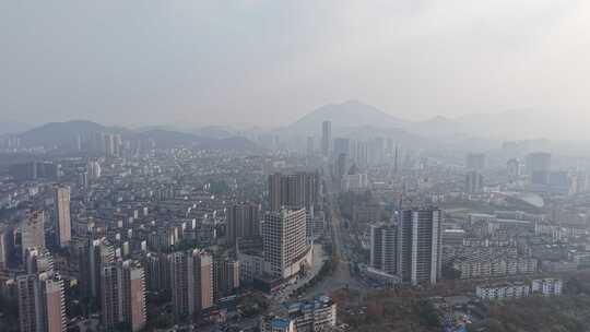 安徽铜陵城市风光金融集聚区鸟瞰全景