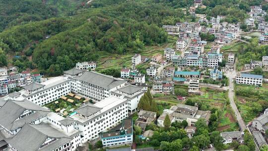 浙江天台温泉山庄天台国清疗养院 航拍