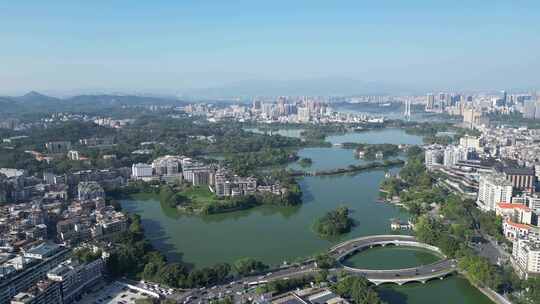 航拍广东惠州西湖景区