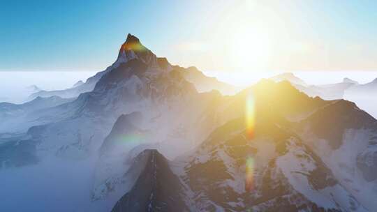 大气雪山 日照金山