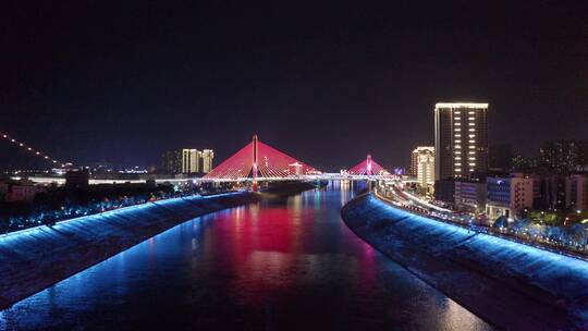 4K航拍宜昌长江两坝一峡夜景