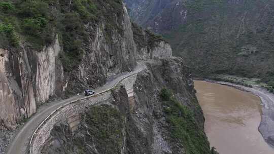 西藏G219丙察察公路怒江峡谷风光航拍