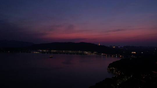 杭州城市空镜-西湖夜景