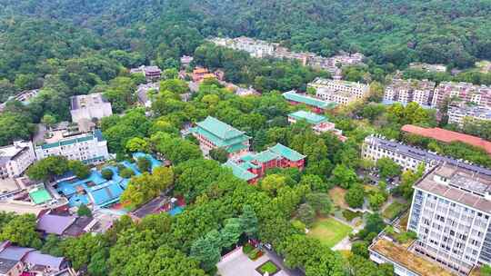 湖南大学学校校园风景航拍长沙岳麓区城市地