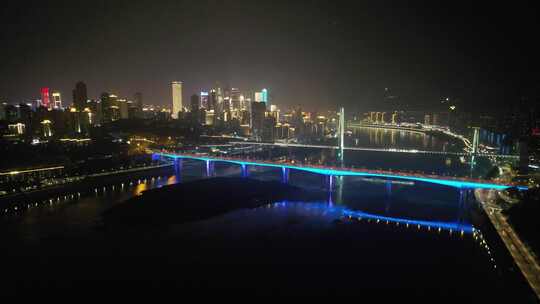 航拍山城重庆夜景灯光