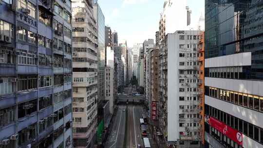 香港密集高楼航拍视频素材模板下载