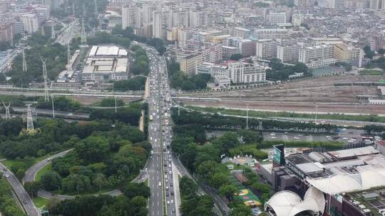 城市车流航拍