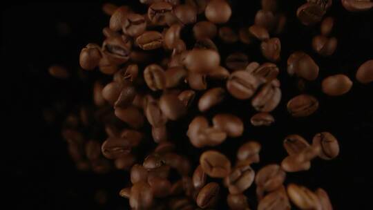 咖啡 咖啡豆下落咖啡美食唯美咖啡饮料视频素材模板下载