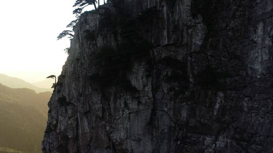 悬崖 日出 山顶 群山 航拍 云海 雾