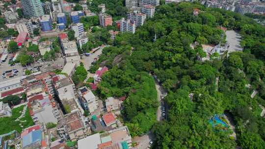 航拍厦门鸿山公园景观