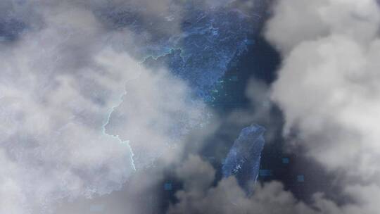 云雾俯冲勾勒轮廓-福建省地图AE视频素材教程下载