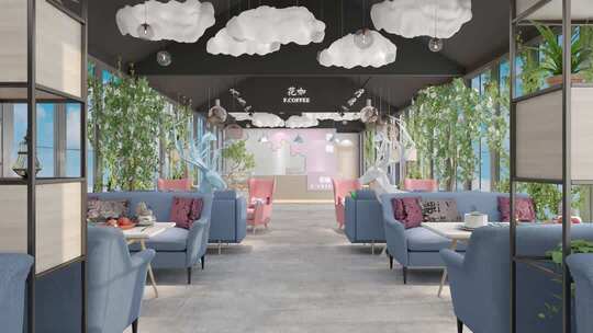 北欧风咖啡馆空间展示空镜合集