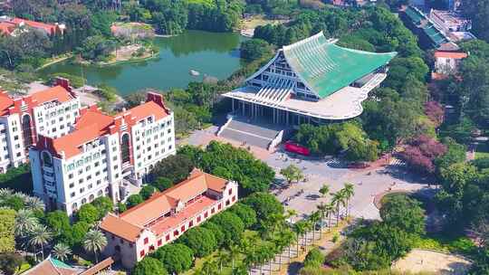 厦门大学校园航拍风景风光高校学校思明区