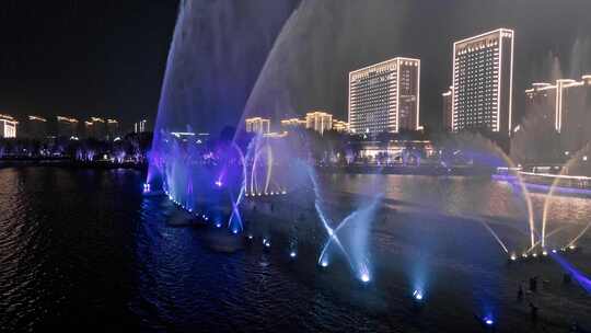 邯郸市大名县 大名府 老城 航拍 市区夜景